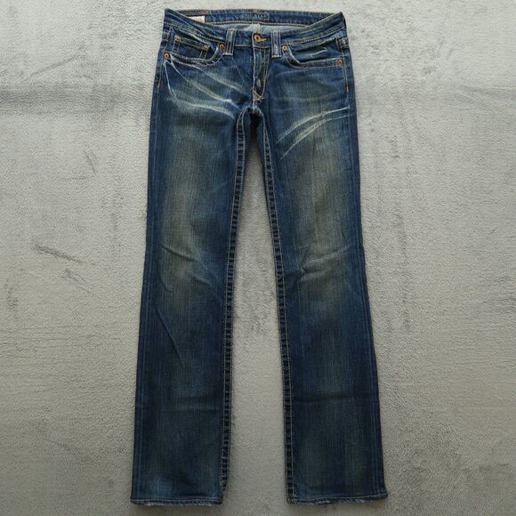 Big Star Jeans Women's 26L Ultra Low-Rise Casey Straight 32" Inseam Distressed - Picture 1 of 16